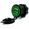 АДАПТЕР USB х 2 (2.1A;х2) (Цвет подсветки Зеленый) для зар. в Авто; врезное (Пластик) Uпит:12v DC; - Зарядные устройства в АВТО (круглые врезные) - Радиомир Саратов