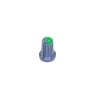 РУЧКА для переменного резистора D15mm P6T15/19G1E2, под вал 6мм кругл., пластик,  корпус серый-зелёная вставка - Ручки для переменных резисторов, кнопки для коммутации - Радиомир Саратов