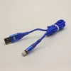 КАБЕЛЬ USB-AM x Type-C (штекер) 1.0М LED магнитный 360 градусов, оплётка тканевая, цвет-синий; Круглый; d=3,2мм - 1.0M - Радиомир Саратов
