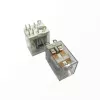 Реле э/м DC12V 10A 8pin, в панель/под клеммы, Контакты: 2 перекл.группы (2С) (28VDC/10A; 250VAC/10A) 26x20x34мм (RUICHI 13F-2 (SCL)) прозрачный корпус -  8-10A/12VDC (ток /раб.напряж. реле) - Радиомир Саратов