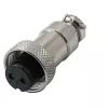 РАЗЪЕМ GX12M-2A (D12mm) 2PIN ГНЕЗДО НА КАБЕЛЬ под пайку  металл. (1-565-2  MIC12 2P) (ответная часть штекер GX12 12M-2 12571/GX12 12M-2B 12415) - на кабель - Радиомир Саратов