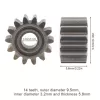 Шестерёнка для двигателя металл 9.5х5.8 1 ряд зубов ; кол-во зубов: 14 ; d=9.5мм ; толщина 5.8мм ; внутр. d=3.2мм - Шестерни для двигателей электроинструмемнта - Радиомир Саратов