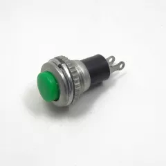 Кнопка круглая, 2pin, OFF-(ON), AC 220/250V 0.5A, d:10мм, корпус: зеленый (DS-316) -  0.5A - Радиомир Саратов