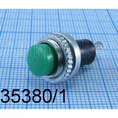 Кнопка круглая, 2pin, OFF-(ON), AC 220/250V 0.5A, d:10мм, корпус: зеленый (D-304, DS-314) -  0.5A - Радиомир Саратов