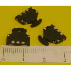 Микропереключатель LB-300 5 PIN SMD off-(on) на 3 положен. без фиксац (12х2,4х8,7 мм.) толкатель (L7,5хh3x1,3 мм) корп. пластик №21 (форма подкова) - Микрокнопка (Толкатель-Клювик) - Радиомир Саратов