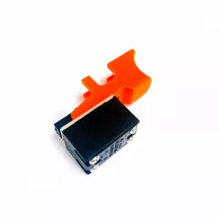 Пусковая кнопка Для электроинструмента, 4pin, AC250V, 4/2A, под винт, 31x19x19мм, толкатель: оранжевый, корпус: черный, 1202 Утенок (№102) без фиксации; - Кнопки для Электроинструмента - Радиомир Саратов