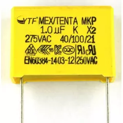 Конденсатор помехоподавляющий К 1 mkF 275VAC P22.5 MEX/TENTA CLASS-X2 MKP/MPX - Помехоподавляющие Металлизир., полипропилен, пленка (в цепях переменного тока.) - Радиомир Саратов