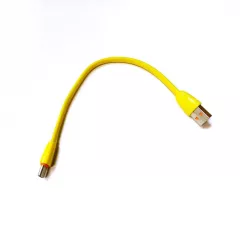 КАБЕЛЬ USB-AM / USB x Type-C (штекер) 0.2 М G-01-TC; Плоский в резиновой изоляции; цв: Белый; Желтый -  0.2M - Радиомир Саратов