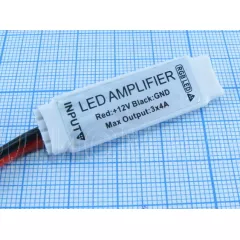 УСИЛИТЕЛЬ для RGB св/диодной ленты, мини Uпит=DC12V / I=4A x 3 канала (12A) / 144W / 42*12*3мм ( Усилитель к светодиодной ленте RGB 12v/3 канала*4A "Mini / Миниатюрный RGB усилитель размером 42*12*3мм / AMPLIFAIR RGB mini 12V12A144W) LED 2381 - Усилители сигнала для св/д ленты - Радиомир Саратов