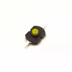 Кнопка прямоугольная для фонарика, 2pin, ON-OFF, AC 220/250V 1.5A, под пайку, 18x13x8мм, нормально замкнут, корпус: желтый (PBG3) - Кнопки для фонариков - Радиомир Саратов