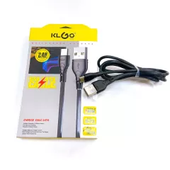 КАБЕЛЬ USB-AM / USB x Type-C (штекер) 1.0М "S-73 KLGO" 2.4A  (высокоскоростной кабель); круглый; материал оплётки:силикон; круглый; цвет: черный - 1.0M - Радиомир Саратов