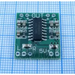 МОДУЛЬ Усилитель звука стерео на PAM8403; мощность 2х3W для ARDUINO Для конструир. портативных, легких и достаточно мощных аудиоустройств. U(пит):2,5 - 5,5V;ток покоя: 10mA; мощн: 2х3W (на 4Om); класс D(350КГц); 21х18х3мм - Аналоговые усилители звука (модули) - Радиомир Саратов