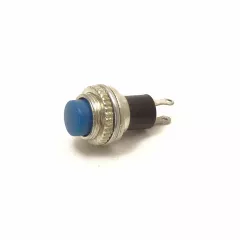 Кнопка круглая, 2pin, OFF-(ON), AC 220/250V 0.5A, d:10мм, корпус: синий (D-304, DS-314) -  0.5A - Радиомир Саратов