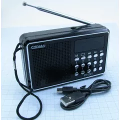 Радиоприемник Цифровой "СИГНАЛ РП-221" FM-(88-108мГц); LED дисплей; DC 5V; слоты: USB/TF/разъем для наушн. гн.3,5мм;телескоп. антенна; пит:3.7V; кабель USB-miniUSB; ручка (шнурок) для переноски; аккум BL-5C 3.7V 400mAh в компл -17818 - Радиоприемники Цифровые - Радиомир Саратов