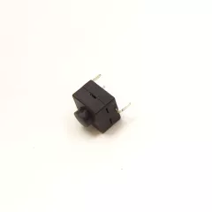 Кнопка квадратная для фонарика, 3pin, OFF-ON-ON, AC 220/250V 0.5A, под пайку, 8,5x8,5x8,5мм, нормально разомкнут, корпус: черный (PBS-3) - Кнопки для фонариков - Радиомир Саратов