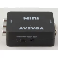 КОНВЕРТЕР AV в SVGA (AV2VGA) Mini 1RCA -(видео) +2 RCA L/R (звук); Out: SVGA); 720p/1080p; +кабель питания USB-AM/miniUSB (в комплекте)   (ПИТАНИЕ ОТ USB ОБЯЗАТЕЛЬНО !!!) - AV в SVGA конверторы - Радиомир Саратов
