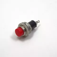 Кнопка круглая, 2pin, OFF-(ON), AC 220/250V 0.5A, d:10мм, корпус: красный (D-304, DS-314) -  0.5A - Радиомир Саратов