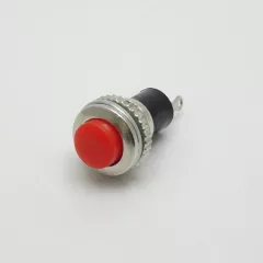 Кнопка круглая, 2pin, OFF-(ON), AC 220/250V 0.5A, d:10мм, корпус: красный (DS-316) -  0.5A - Радиомир Саратов