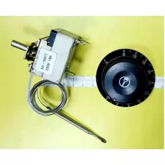 Терморегулятор капиллярный для электродуховок и электроплит 3pin 50-500С 250V AC, 16A, под клемму 6,3мм (WZA-500E) с рукояткой - Терморегуляторы (Термостаты)  3PIN - Радиомир Саратов