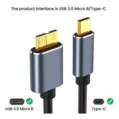 КАБЕЛЬ Type-C (шт) x micro-USB 3.0 Type-B (шт) 0.5м для подключения внешнего жесткого диска HDD SSD sata переходник - Type-C x micro-USB 3.0 Type-B - Радиомир Саратов