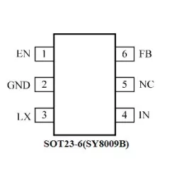Микросхема SY8009AAAC  (SY8009A)  (Марк. AD...)  1.5MHz,    180 mO   , 1.5A   Синхронный понижающий регулятор /    Диапазон входного напряжения 3-5,5V        	SOT23-5 - Микросхемы разные - Радиомир Саратов