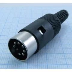ШТЕКЕР DIN 7 PIN (СШ-7) (7-0251 7p) 12137/2 пластик на кабель - Штекер - Радиомир Саратов