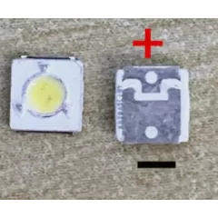 СВЕТОДИОД SMD 3535 1W , 3V (3.5x3.5x0.6mm) (большой контакт - (Катод)) U=3,0V, 110Lm I=280 mA 11000°K цвет: холодный белый свет (Для ремонта подсветки ЖК/LED - 3V - Радиомир Саратов