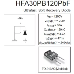 Fast Diode 30A HFA30PB120 TO247-2 -  30A - Радиомир Саратов