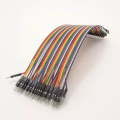 Набор гибких проводов штекер-штекер (M-M) без пайки Набор 40шт; длина- 200мм; разных цветов; для макетирования без пайки; (шлейф) - Наборы гибких проводов для макетных плат (соединительные провода с разъемами)  - Радиомир Саратов