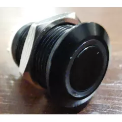 Антивандальная кнопка круглая для домофона, 4pin, OFF-(ON), AC 220V 2.0A, под пайку, подсв.:красный (U:12-24V), d:12мм, нормально разомкнут, корпус: черный (A12-C2) - Кнопка без фиксациеи 12ММ - Радиомир Саратов