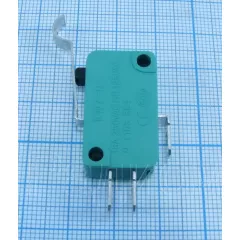 Микропереключатель 3pin (28х10х16мм) с пластиной-24мм-Скоба MSW-04 (KW7-0) (по факту=10А (марк.16A)) AC250V on-(on) с пластиной-скоба (оконечный) СВЧ (под клеммы 4,8ммх6мм)(зелен), без фикс - Микропереключатель с пластиной (28х10х16мм) - Радиомир Саратов