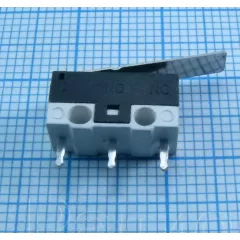 Микропереключатель 3pin (13х6х6мм) с пластиной-18мм DM-03P (под пайку) (125V 1A / 250V 0.5A) ON-(ON) -переключ. /1-3/2-3  без фикс - Микропереключатель с пластиной (13х6х6мм) - Радиомир Саратов