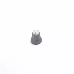РУЧКА для переменного резистора D15mm P6T15/19G1W2, под вал 6мм кругл., пластик,  корпус серый-белая вставка - Ручки для переменных резисторов, кнопки для коммутации - Радиомир Саратов
