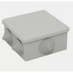 Коробка распаячная с входами (85х85х40мм) (5 входов) GE пластик, серый цвет - Коробки распаячные - Радиомир Саратов