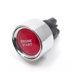Кнопка круглая "Engine start", 3pin, OFF-(ON), 12V 50A, под винт, подсв.:красный, 46мм, d:34мм, нормально разомкнут, IP55 ( A2-23B, A2-23-S) - кнопка "СТАРТ-СТОП" - Радиомир Саратов