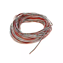 Кабель цветной 3-х жильный 3*0,5мм²; (красн/зелен/белый); применяется для подключения св/диодной ленты WS2811.(шаг 1,15 мм), В кажд.жиле - 18 медн.проволок; оболочка - Цветной  3-х;4-х;5-ти - жильный провод низковольтный кабель - Радиомир Саратов