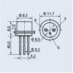 Транзистор МП39Б  P-N-P   КТЮ-3-6 - Германиевые - Радиомир Саратов