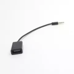 КАБЕЛЬ-ПЕРЕХОДНИК USB-AF / 3.5мм 4C (штек.4pin) AUX  стерео 0,1м ver.2.0  Черный; plastic-nickel - USB-AF x 3.5mm - Радиомир Саратов