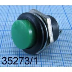 Кнопка круглая, 2pin, OFF-(ON), AC 220/250V 2A, нормально разомкнут, корпус: зеленый (D-307, DS-212, MJ-DS212H) -  2A - Радиомир Саратов