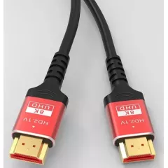 КАБЕЛЬ HDMI  1.5м "шт" - HDMI "шт" 8K/60Гц, 4K/120Гц HDMI 2.1v красный-позолоченный Разрешение: 8K/4K/2K HD - Version 2.0/2.1 - Радиомир Саратов