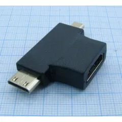 ПЕРЕХОДНИК HDMI ГНЕЗДО на MiniHDMI (штекер) + microHDMI штекер пластик (HDMI F to Mini HDMI + Micro HDMI) - HDMI переходники - Радиомир Саратов