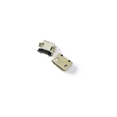 Разъем - гнездо microUSB-B (5pin) на плату; ver.2.0 С заглушкой 74004 Вертикальн.исполнение (5 конт-SMD Кверху/2 устан.лепестка-DIP + 2- горизонтальн.) края передн.торца- ровные (дл=5мм;шир=7,2мм) ( mini USB-5FS (Код: RST221) №793 ) -  5pin - Радиомир Саратов
