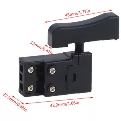 Пусковая кнопка Для электроинструмента, 4pin, AC 220/250V 6.0A, под винт, 46x16x43мм, толкатель: черный, корпус: черный (FA2-4/2W4, FA2-4/2W4) - Кнопки для Электроинструмента - Радиомир Саратов