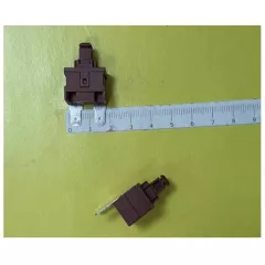 Кнопка прямоугольная для пылесоса, 2pin, OFF-ON, AC 220/250V 6A, под клеммы 4.8мм, 19x13мм, нормально разомкнут, корпус: коричневый (KAN-L5) - Кнопки для пылесоса - Радиомир Саратов