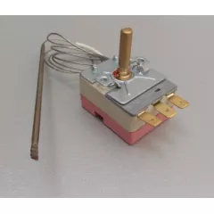 Терморегулятор капиллярный для электродуховок и электроплит 3pin 50-320C WSRB50T320S с ручкой, L капилляра=100cm, h вала =19,5мм полукруг, (Капиллярный термостат) - Терморегулятор клеммы:Верхнее подключение - Радиомир Саратов