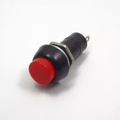 Кнопка круглая, 2pin, OFF-(ON), AC 220/250V 3A, нормально разомкнут, корпус: красный (PBS-11B, PB-305, D-208, 36-3040) -  3A - Радиомир Саратов