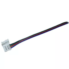 Разъем 4pin (клипса) с проводом (140мм) Для подключ.откр.RGB св/д ленты (10мм)   БЕЗ ПАЙКИ - 4 pin разъемы для св/д ленты RGB - Радиомир Саратов