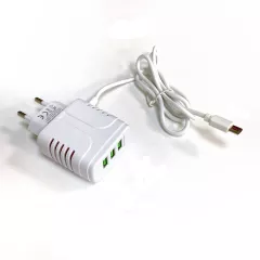 БЛОК ПИТ/ЗАРЯД УСТР 220V / USB-AFх3 DC 5V Quick Smart charge (4100mA / 1300mA) (GY-ET305); Кабель Type-C 20.5W; LED индикатор; длина кабеля=0,9м; цв: Белый; Для заряда мобильных телефонов / MP3 плееров планшетов/  NSY - Для мобильных устройств зарядные устройства - Радиомир Саратов