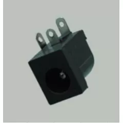 ГНЕЗДО БП 5.5/2.1 MM НА КОРПУС (2.0мм) (DC-005/PJ002/DS-210B/K375A/DJK-02A) 3pin с выкл. (черное ,горизонт. установ. угл) ВЫСОКОЕ КАЧЕСТВО Китай - 5.5/2.1мм - Радиомир Саратов