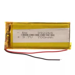 АККУМУЛЯТОР LP 392265-PCM (65х22х3,9мм) 3,7v 700mAh Li-Pol (с платой защиты- PCM), (элемент) провода под пайку - С платой защиты - Радиомир Саратов